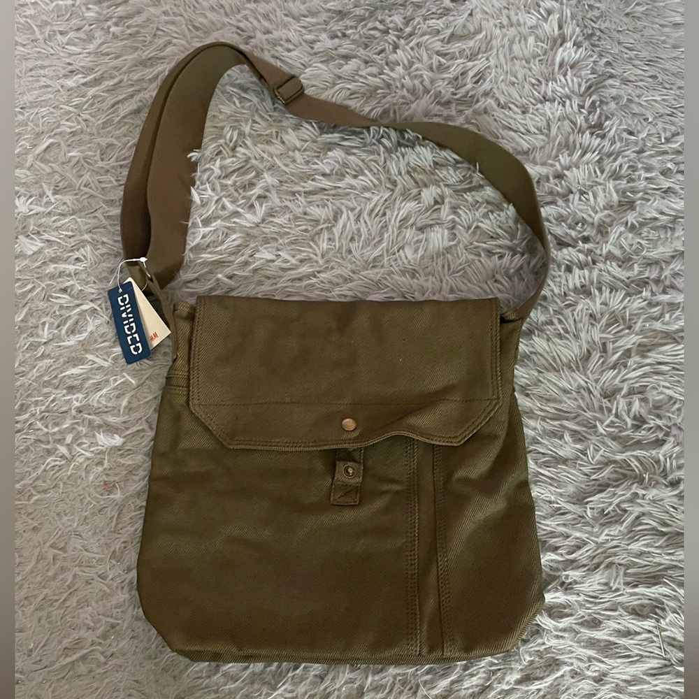 Divided Olive Messenger Bag